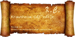 Krautheim Cézár névjegykártya